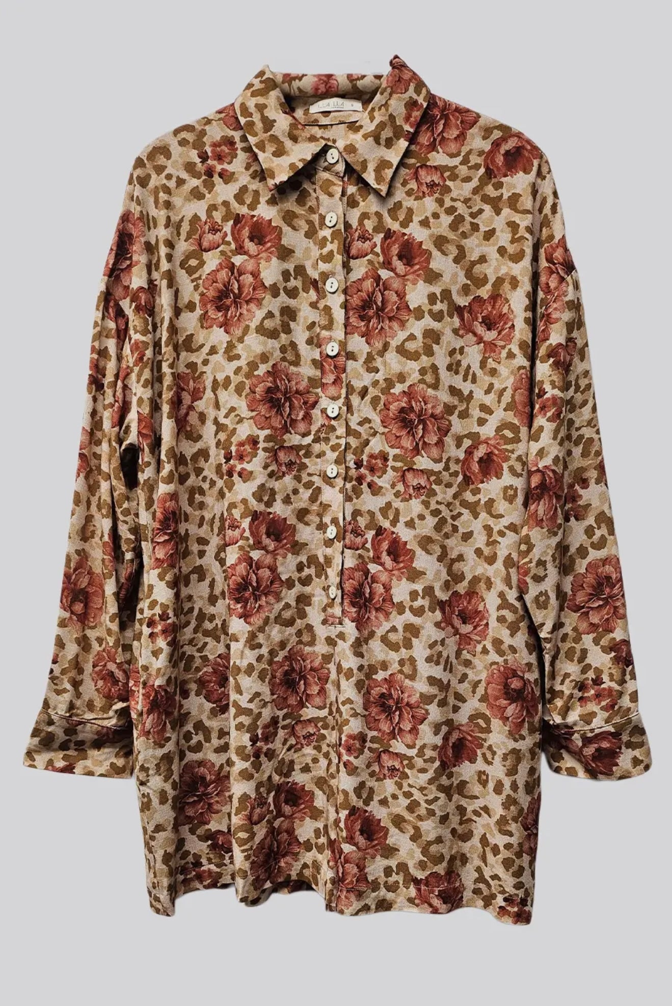 FLORAL & LEOPARD PRINT BUTTON DOWN ROMPER
