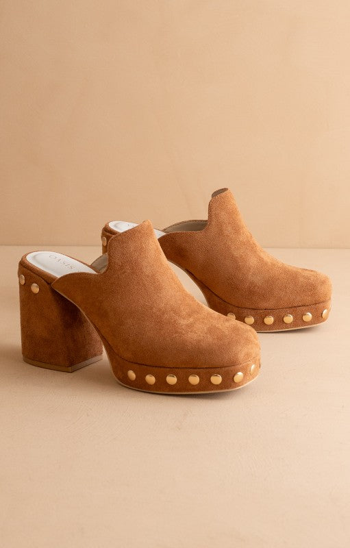 SIERRA PLATFORM CLOG - CARAMEL